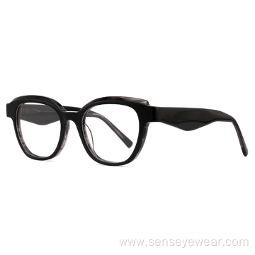 Women Vintage Design Bevel Acetate Frame Optical Glasses